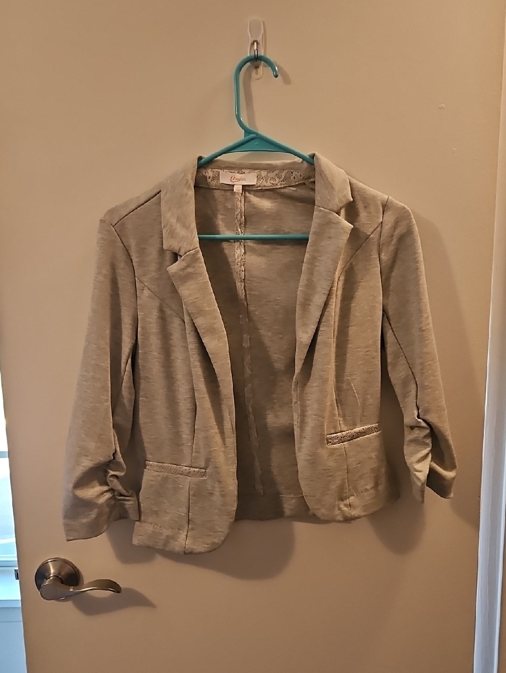 Candie's Light Gray Open-Front Women's Blazer Jacket